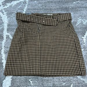 Checkered miniskirt w/belt